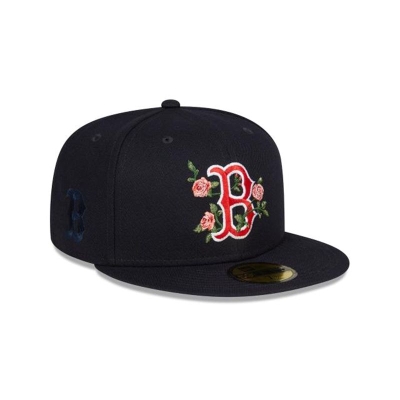 Blue Boston Red Sox Hat - New Era MLB Bloom 59FIFTY Fitted Caps USA8302479